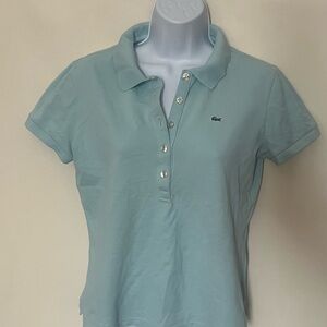 Lacoste Women's Aqua Button Down Shirt